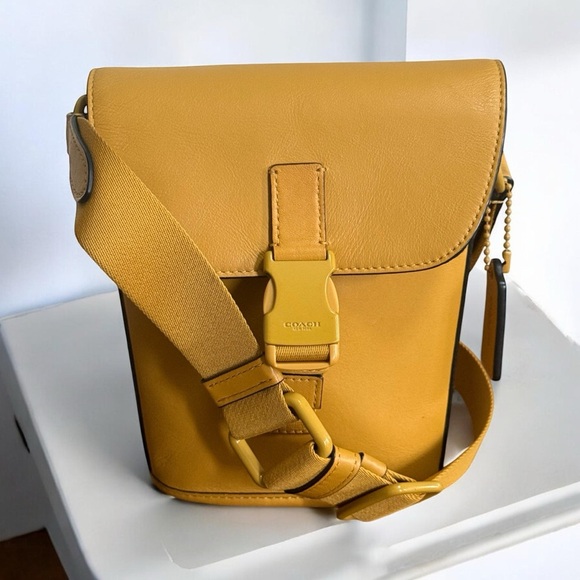 Coach Handbags - Coach Yellow Leather Crossbody Bag!